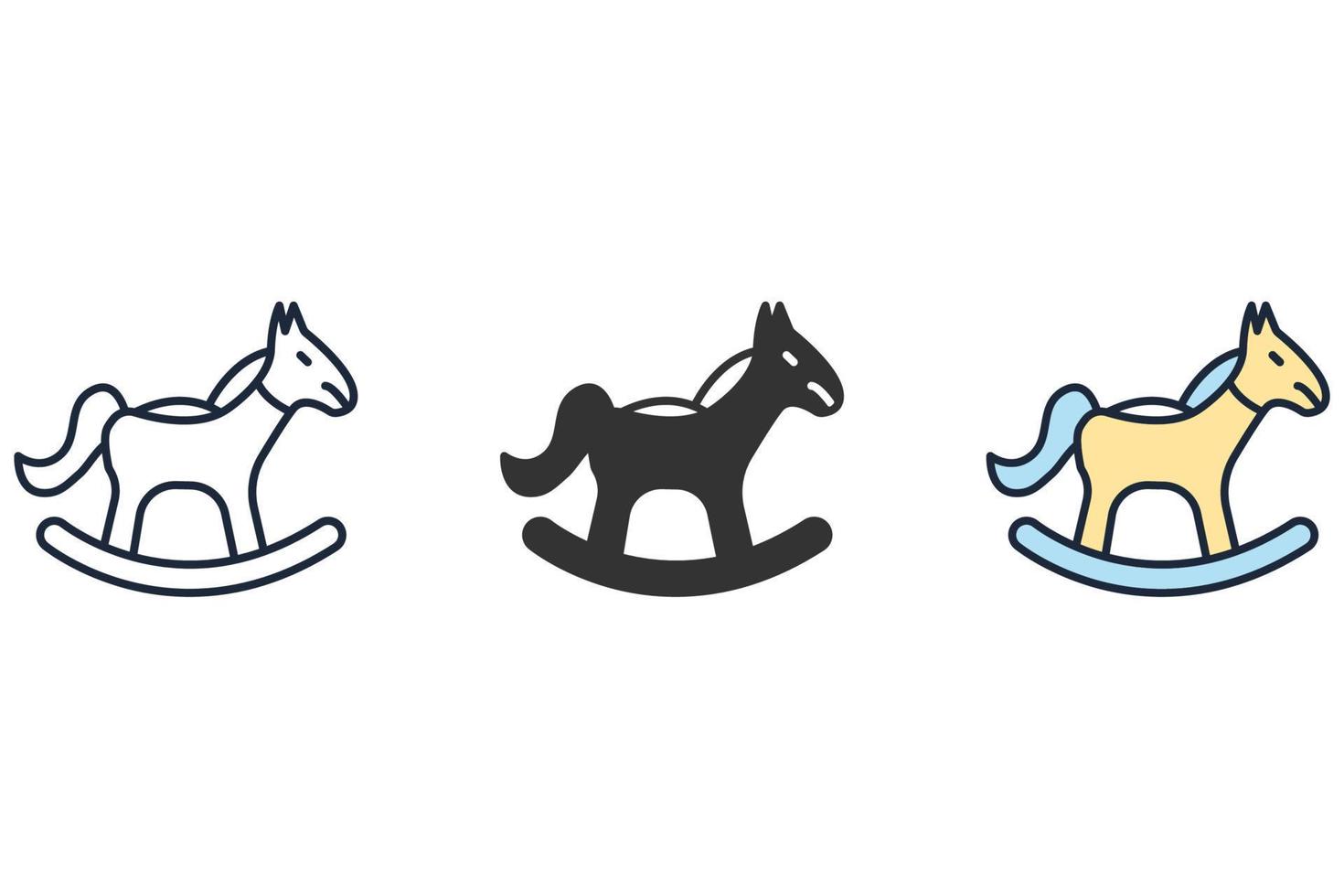 horse toy icons  symbol vector elements for infographic web