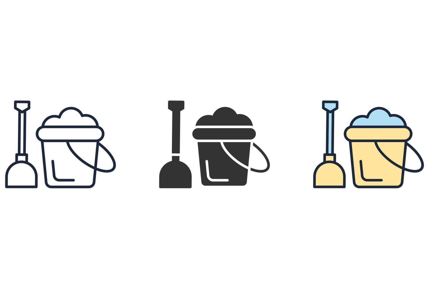 bucket and spade icons  symbol vector elements for infographic web