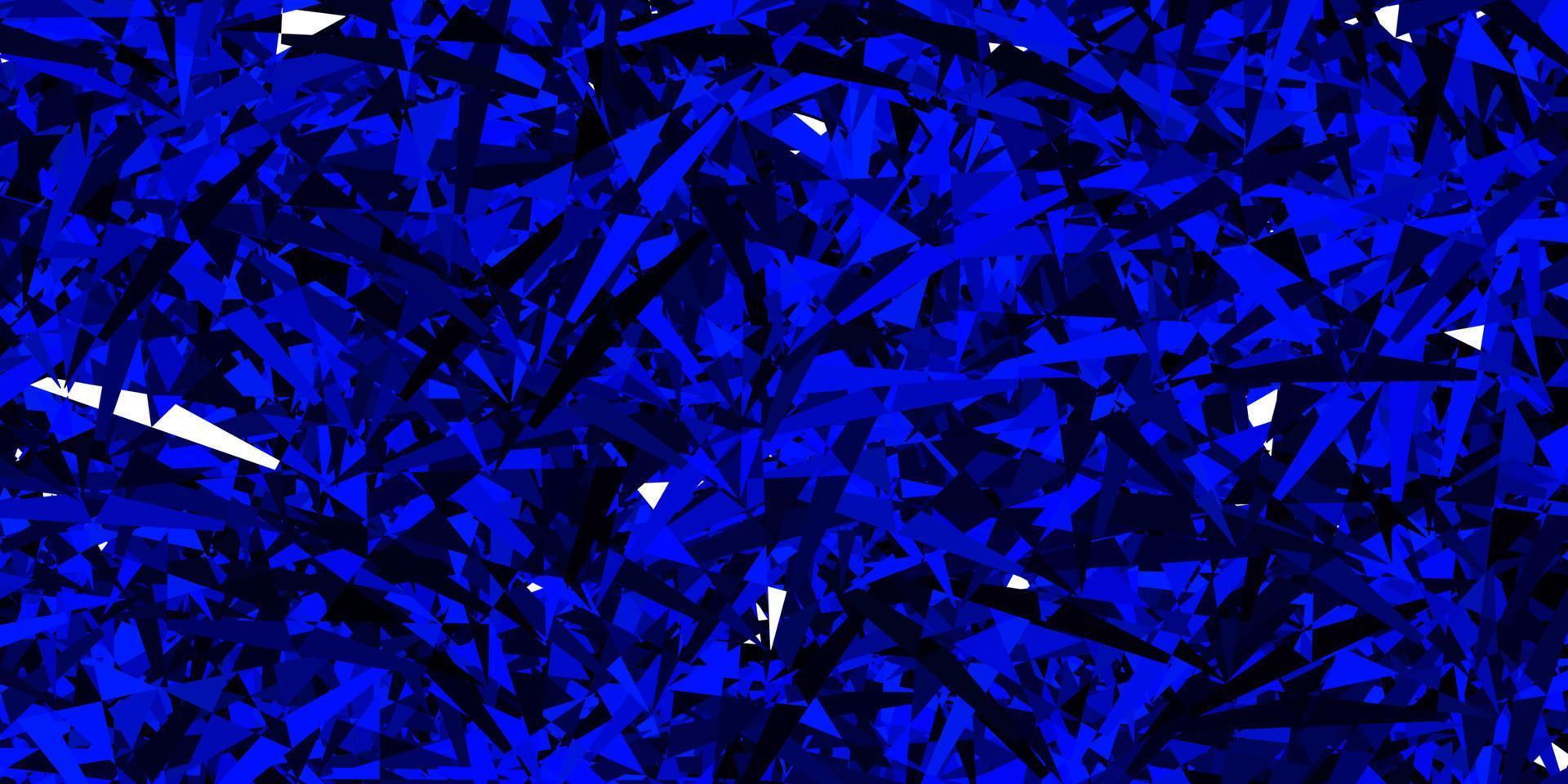 Dark blue vector backdrop with triangles, lines.