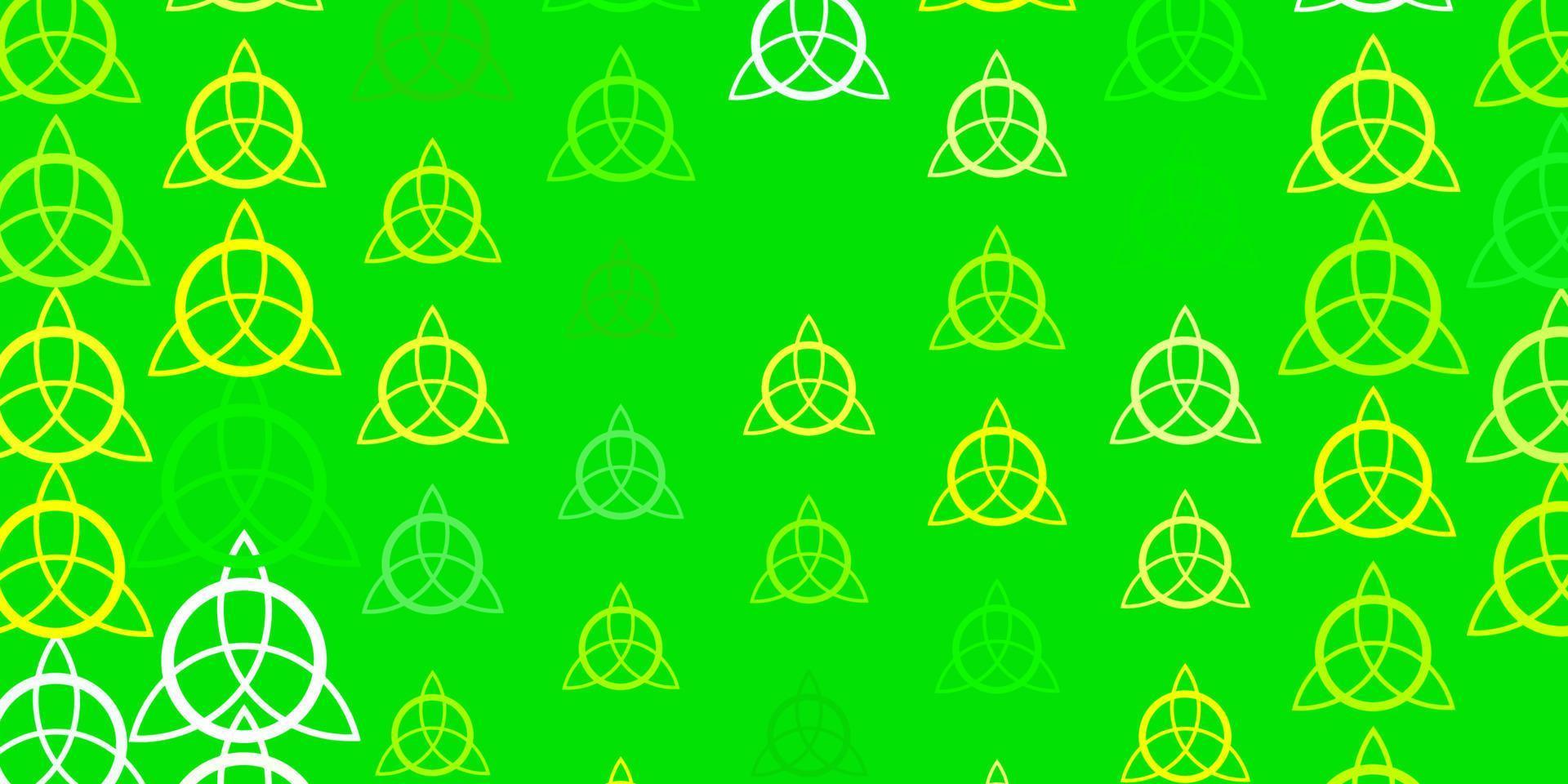Light Multicolor vector background with occult symbols.