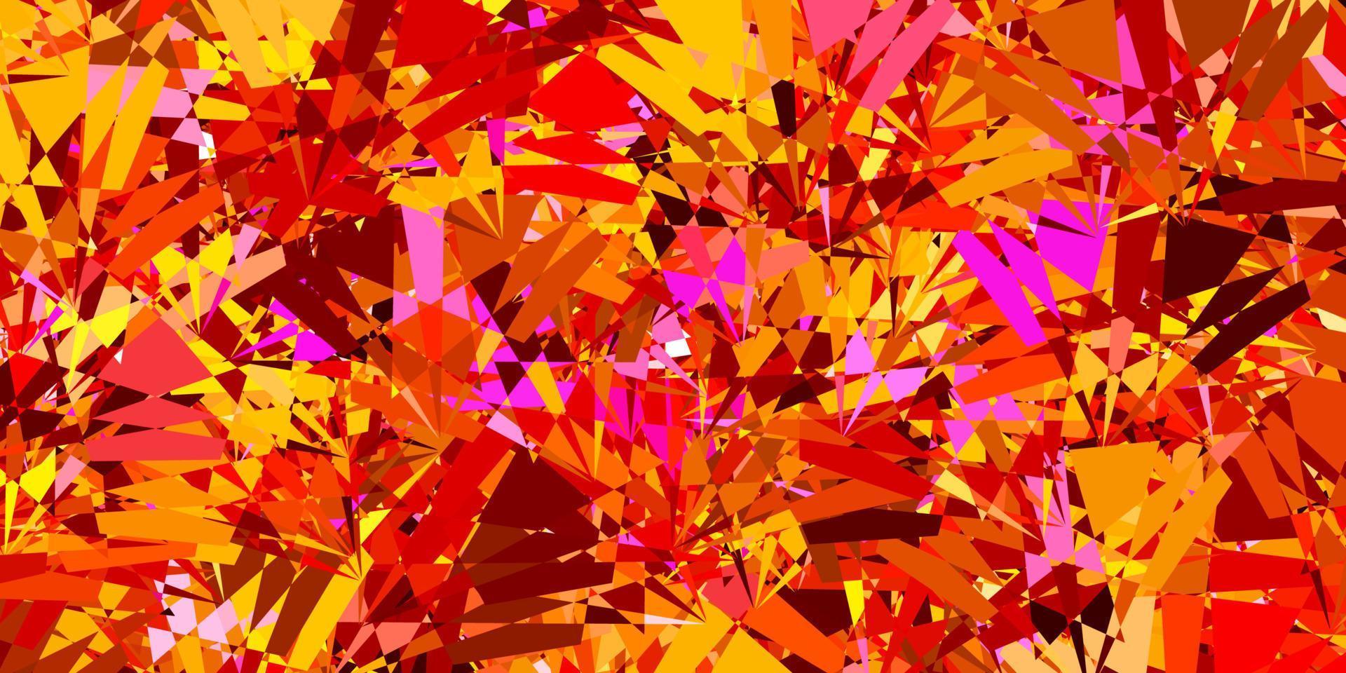 Dark Green, Yellow vector backdrop with triangles, lines.