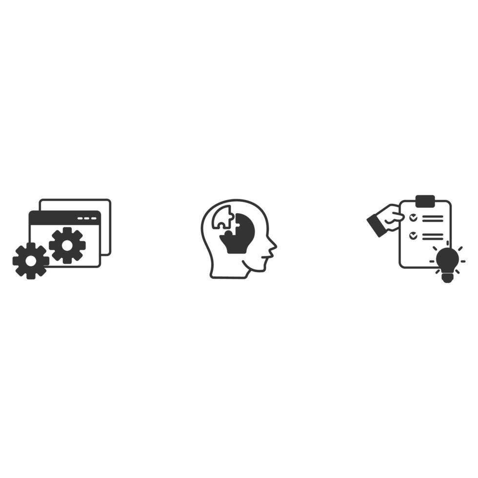 las soluciones y los iconos de proceso de resolución de problemas difíciles simbolizan elementos vectoriales para la web infográfica vector