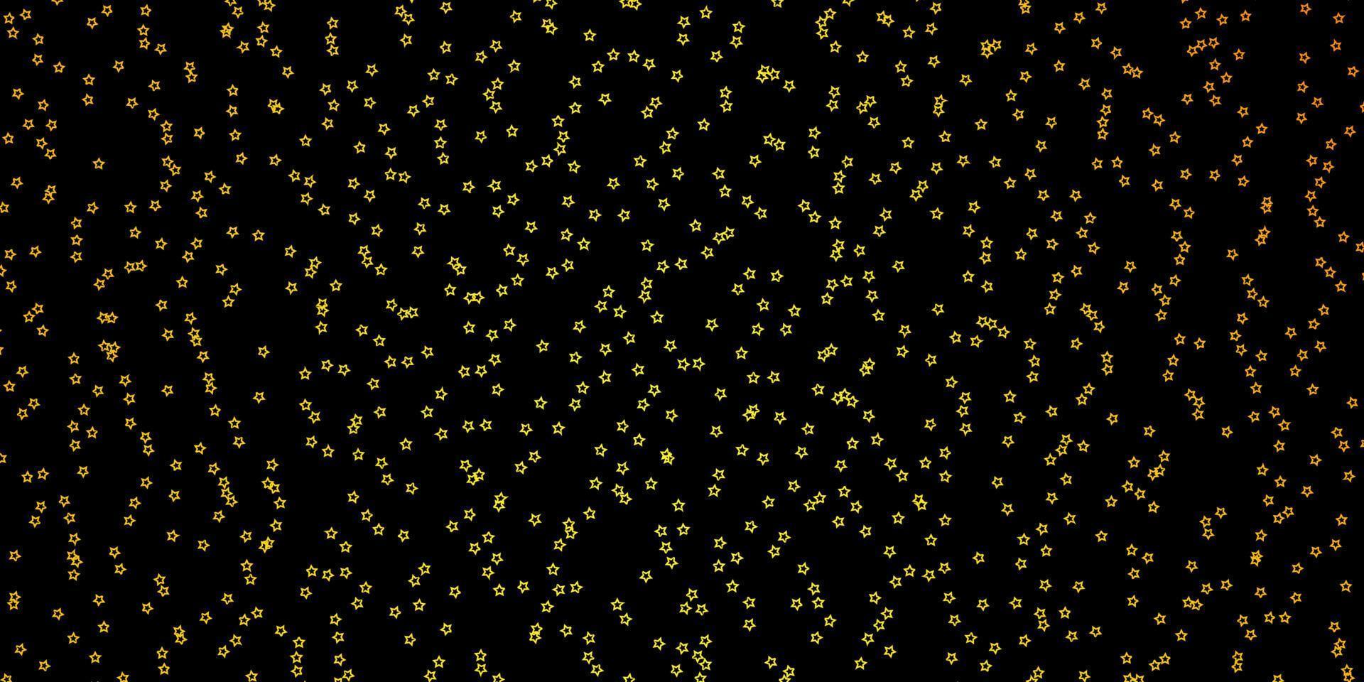 Dark Yellow vector pattern with abstract stars.