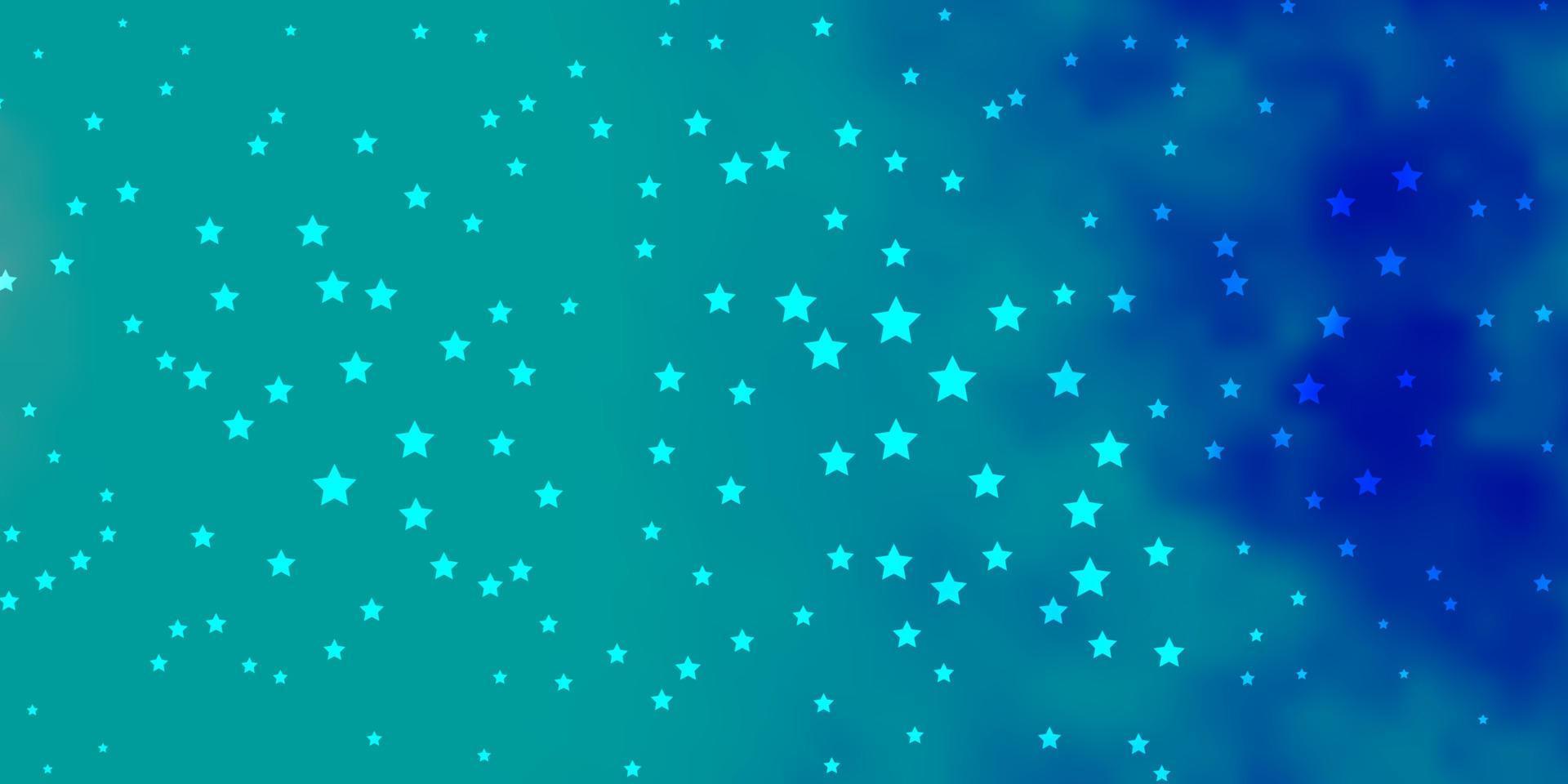 Fondo de vector azul oscuro con estrellas pequeñas y grandes.