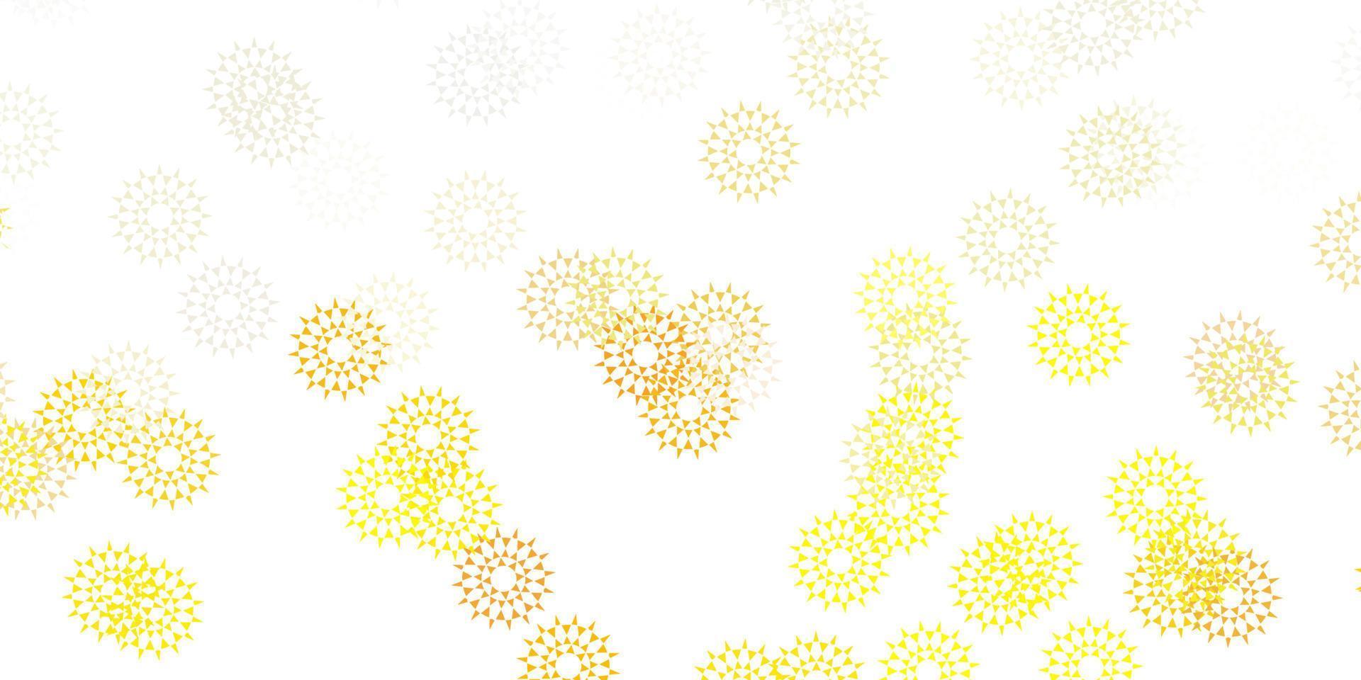 Light orange vector doodle pattern with flowers.