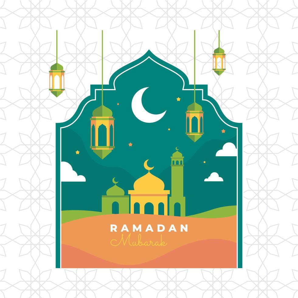 diseño de ramadán mubarak vector