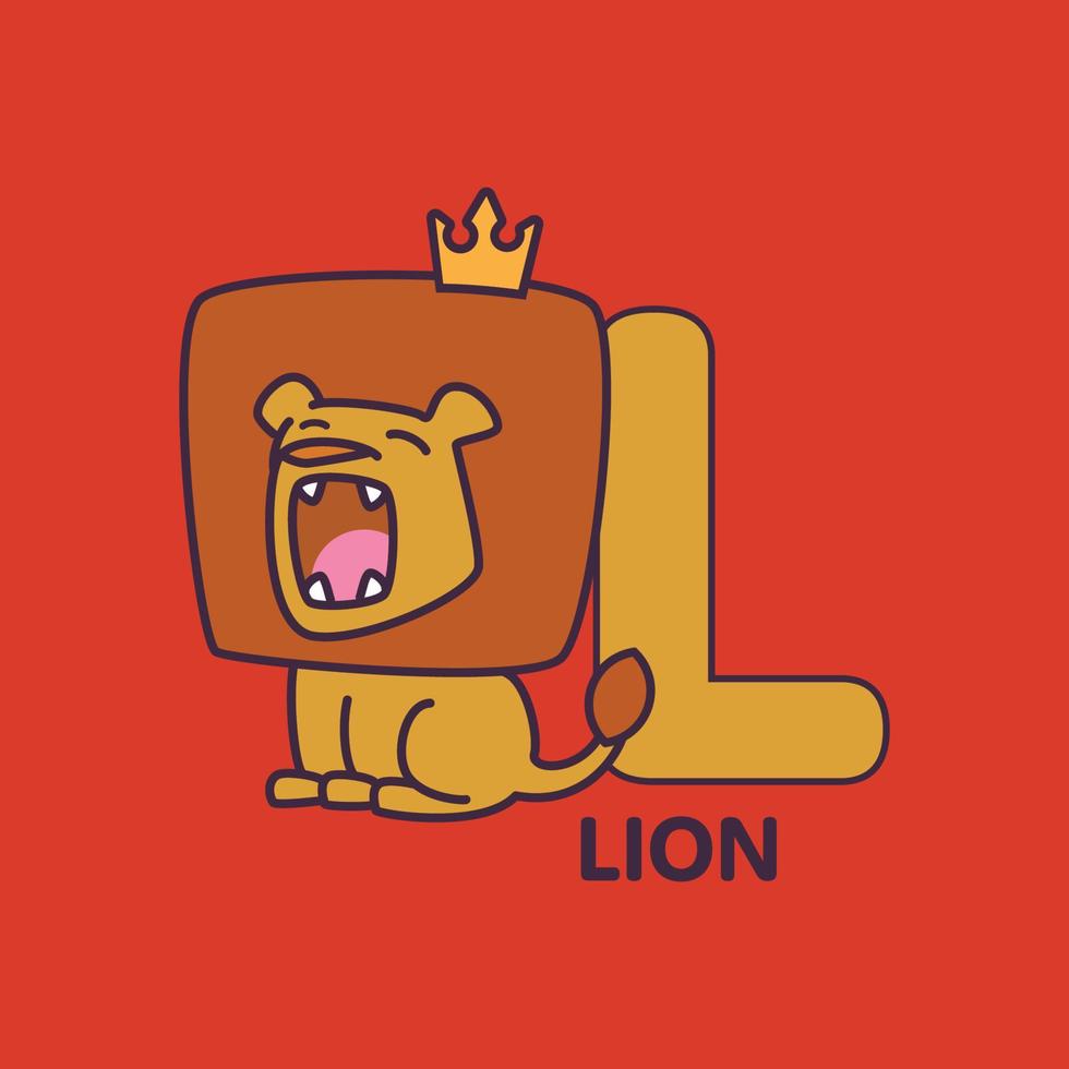 Alphabet L Lion vector