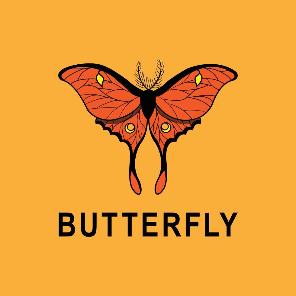 icono de mariposa naranja vector