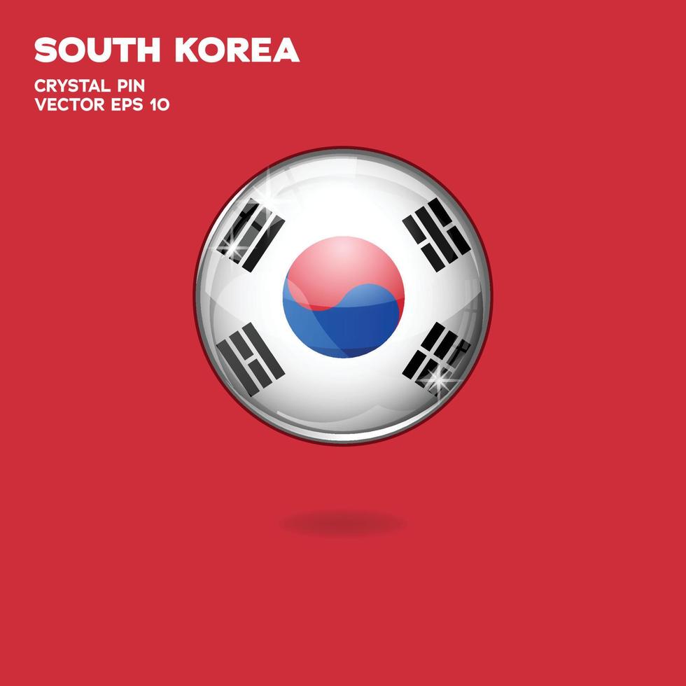 botones 3d de la bandera de corea del sur vector