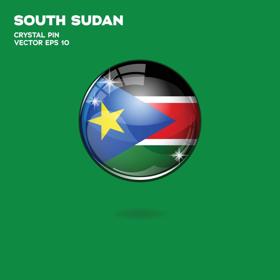 South Sudan Flag 3D Buttons vector