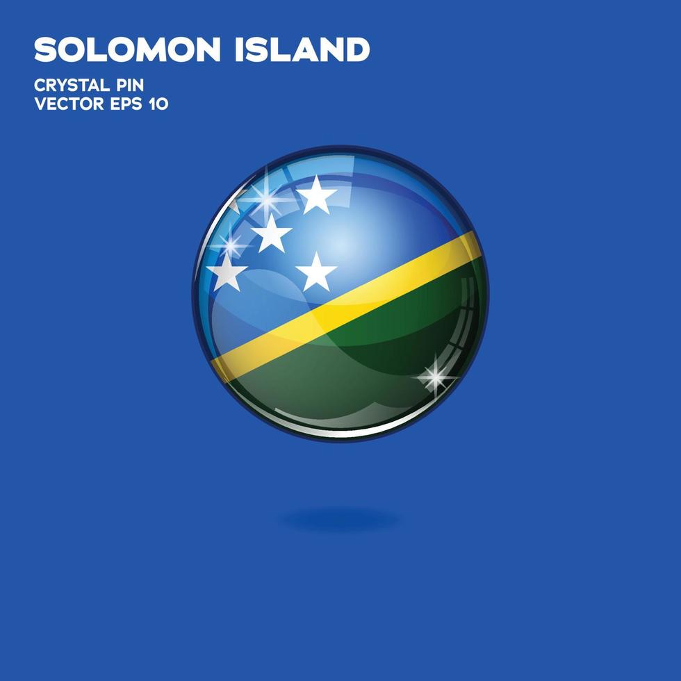 botones 3d de la bandera de la isla de salomón vector