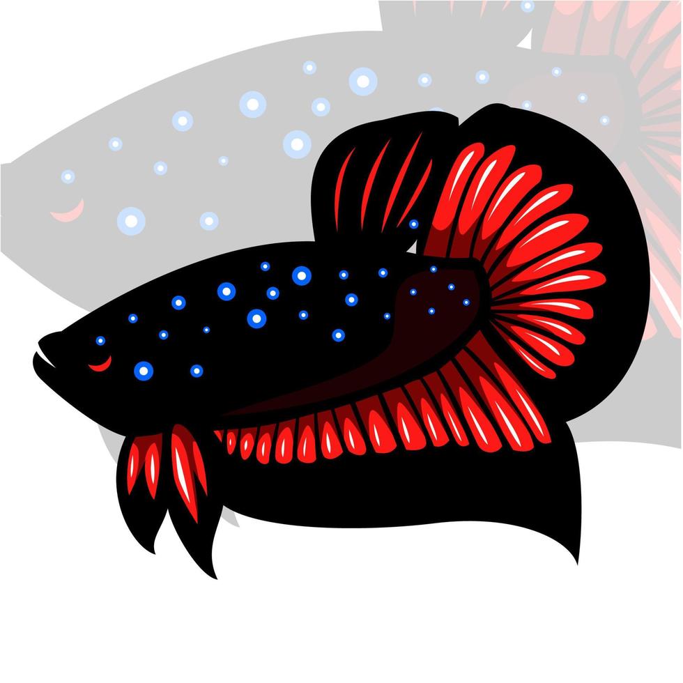 Betta fish mascot. esport logo design vector