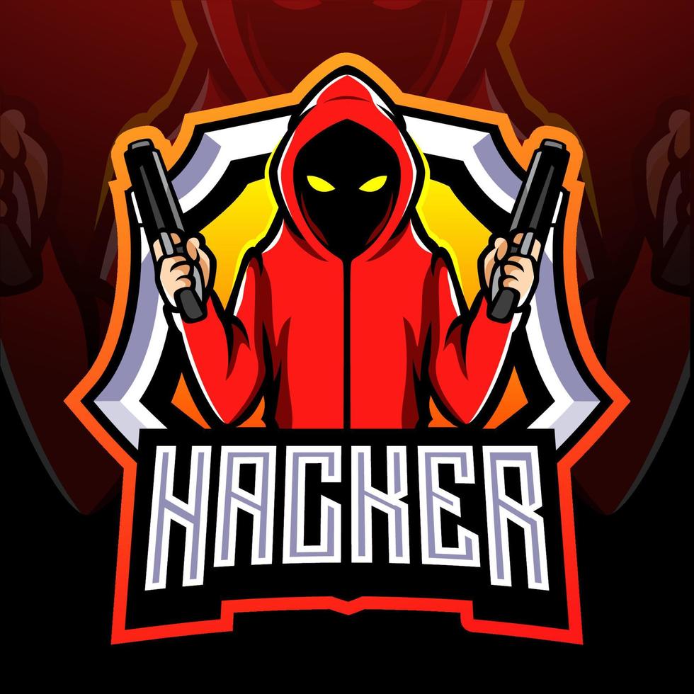 Hacker mascot. esport logo design vector