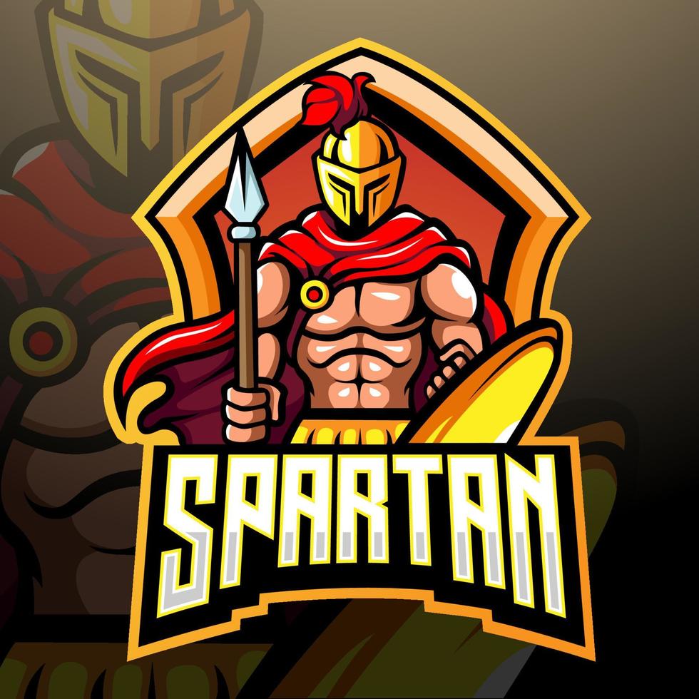 Spartan mascot. esport logo design vector