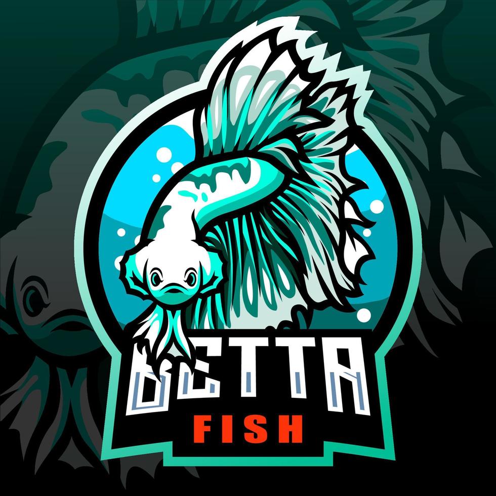 mascota de pez betta. diseño de logotipo deportivo vector