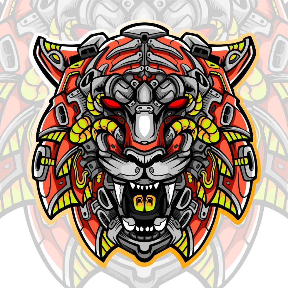 Tiger head mascot. esport logo design vector