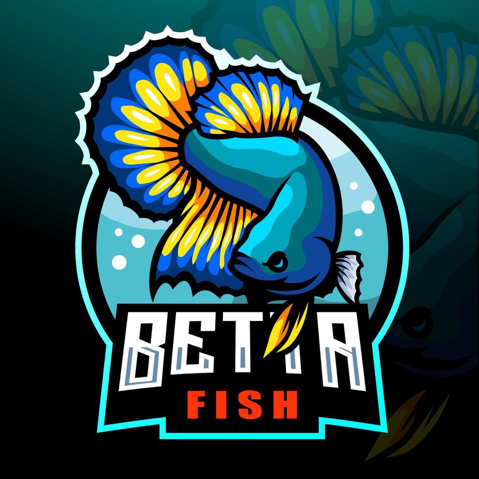Betta fish mascot. esport logo design vector