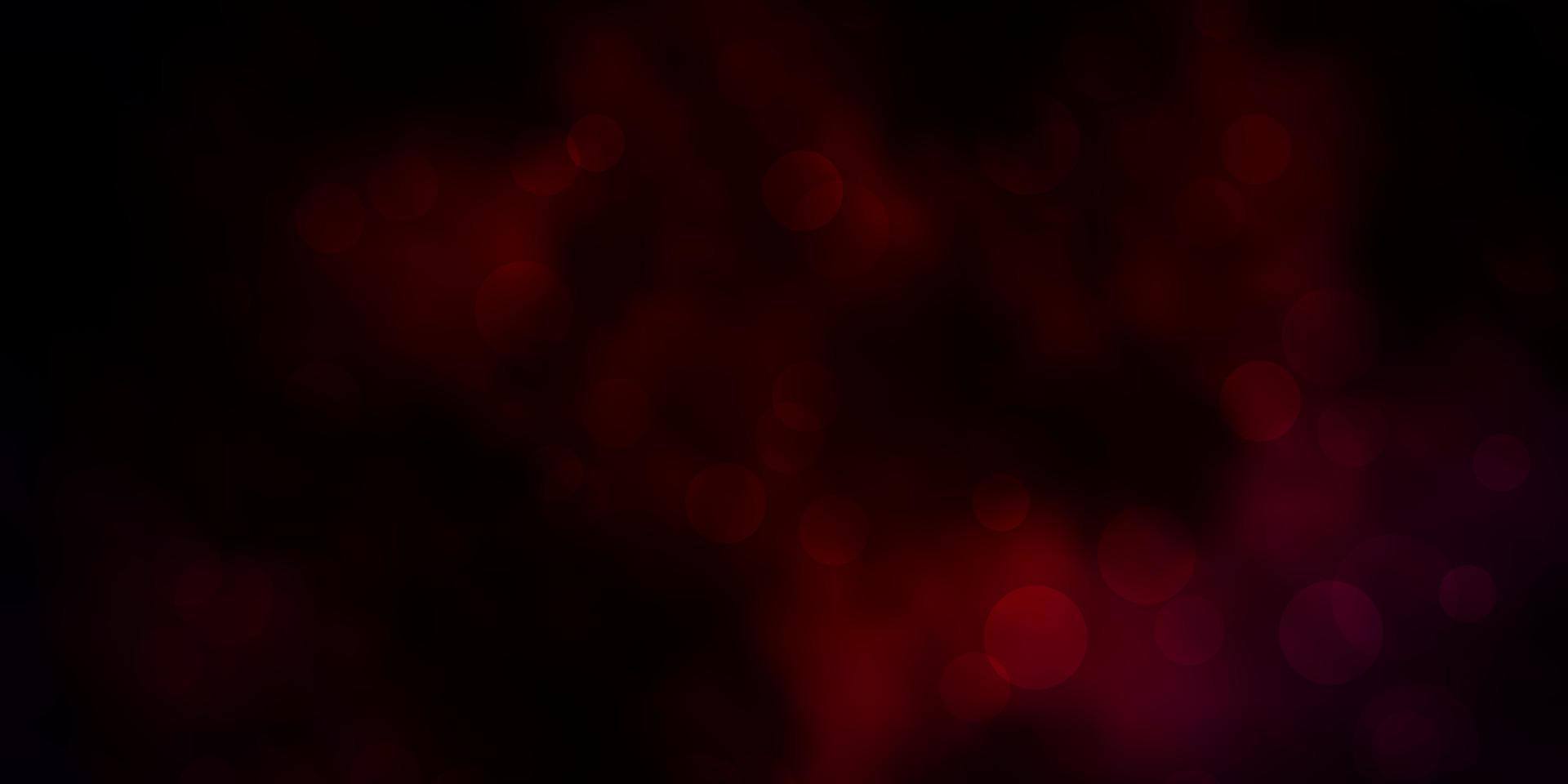 Dark Red vector pattern with circles.