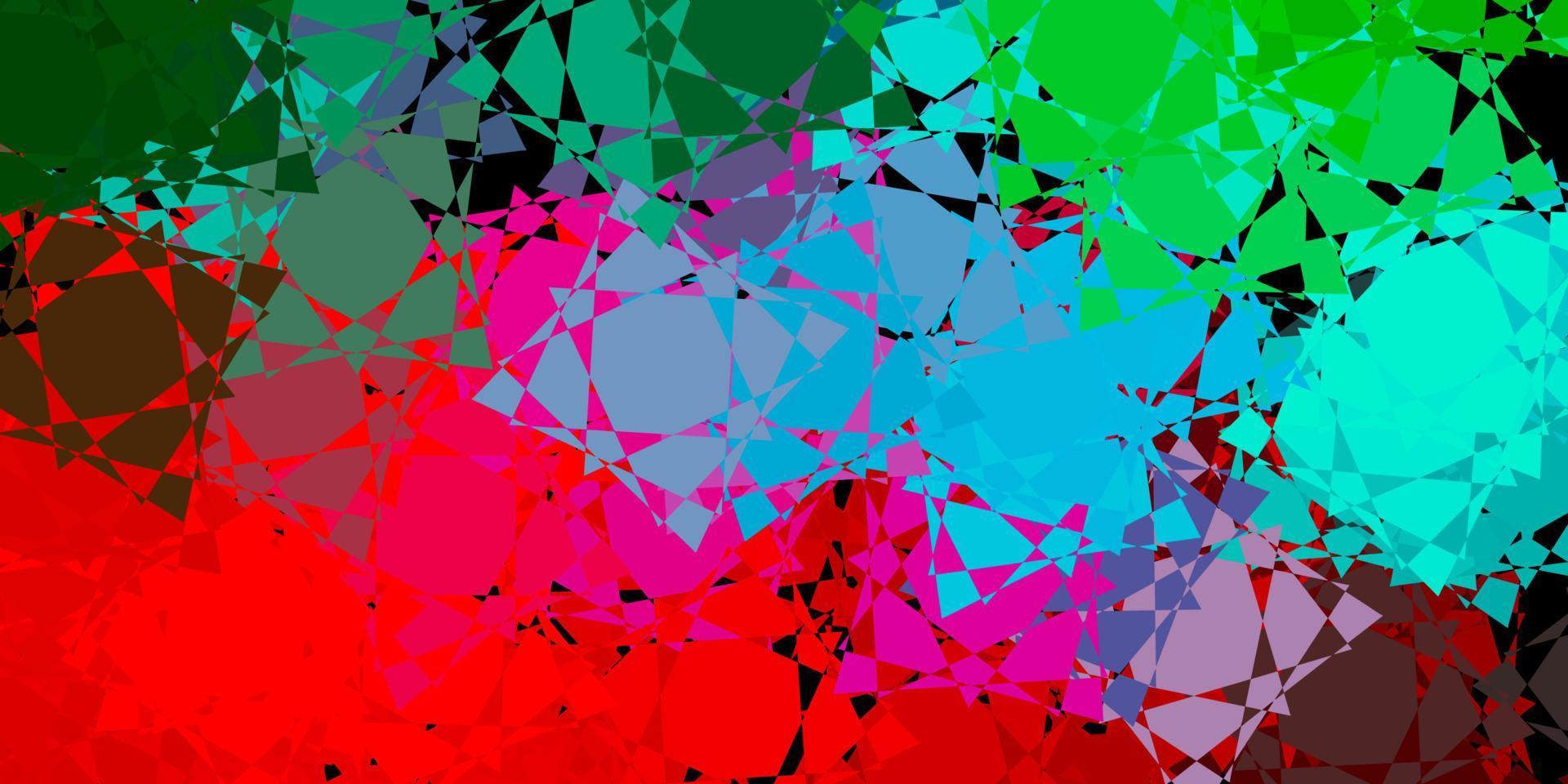 Dark Green, Red vector pattern with polygonal shapes.
