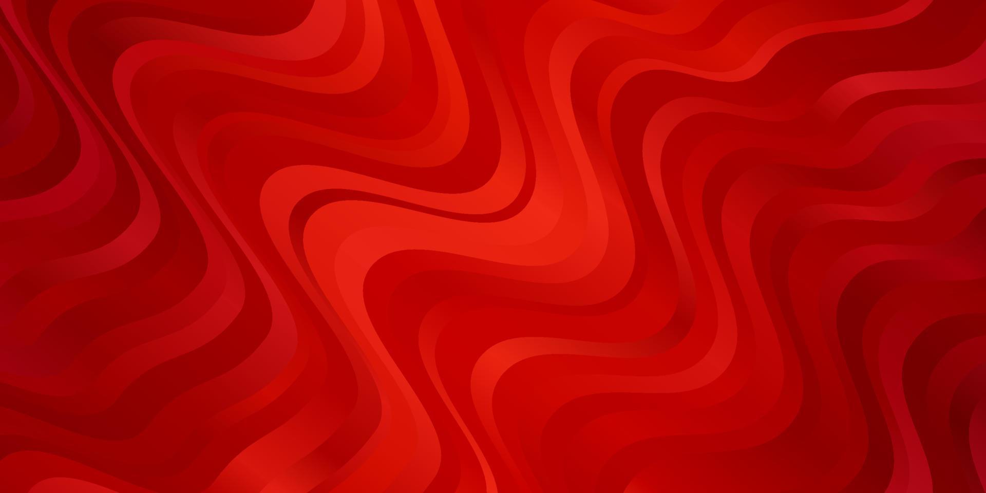 Fondo de vector rojo claro con líneas curvas.