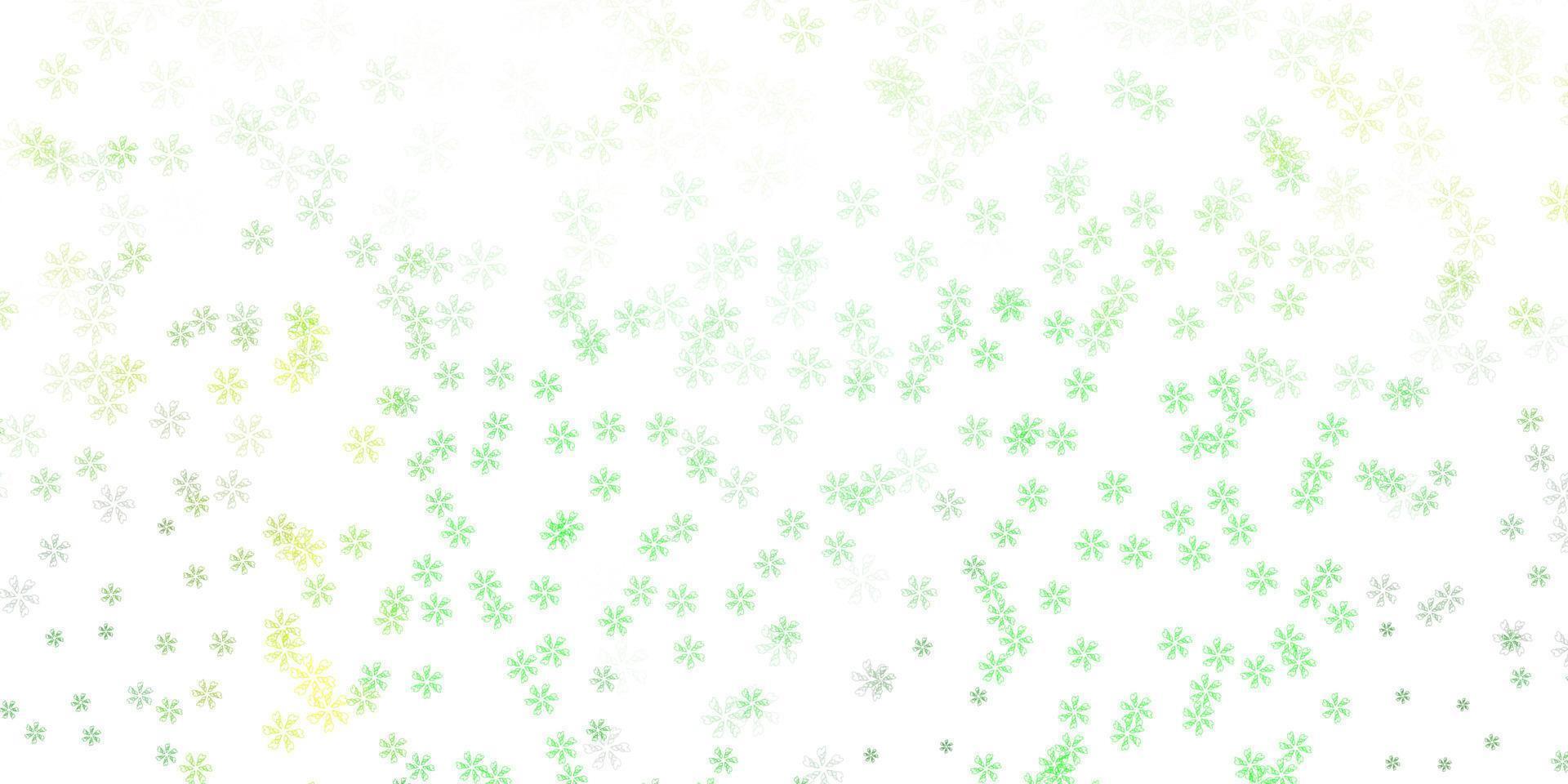 Light green, yellow vector abstract template with leaves.