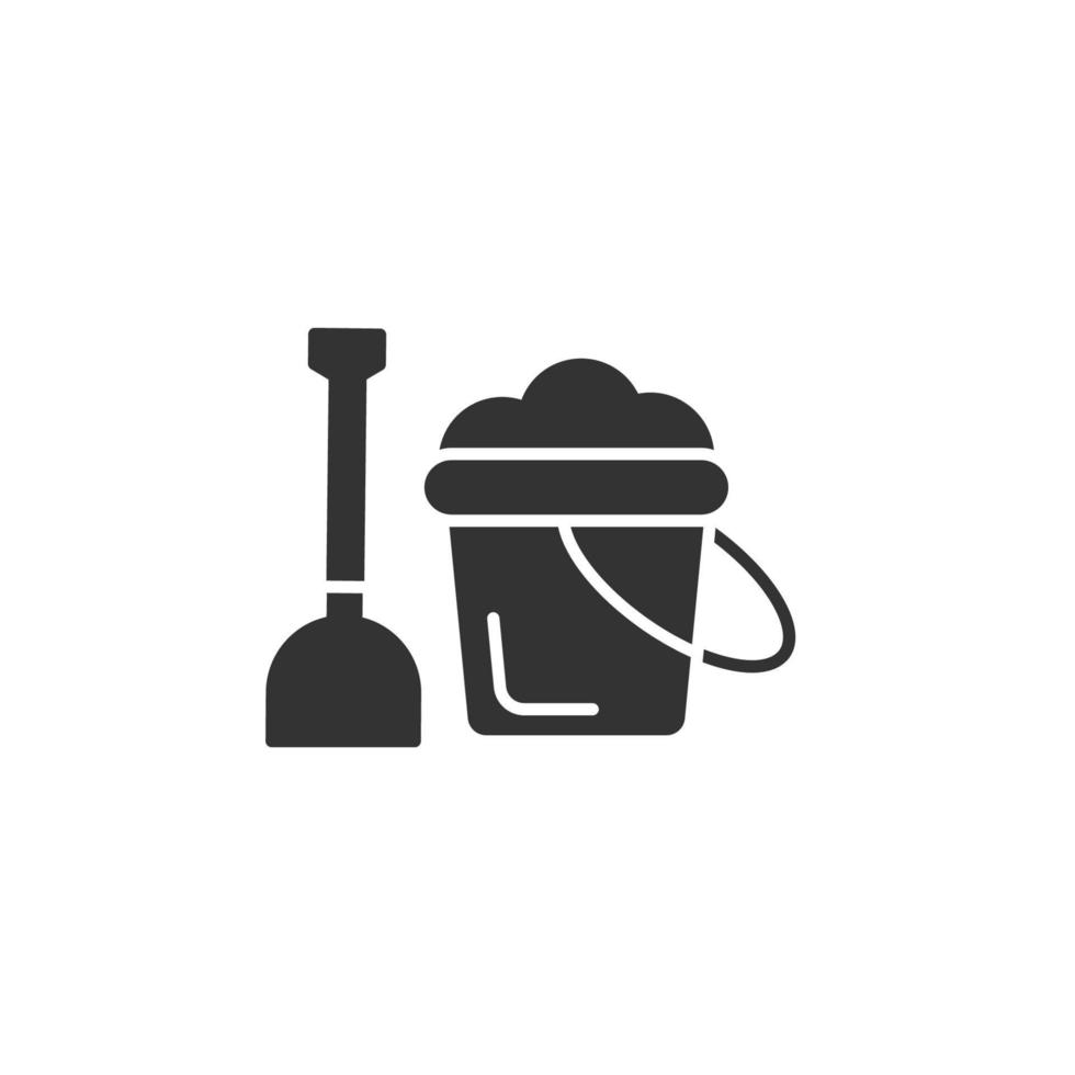 bucket and spade icons  symbol vector elements for infographic web