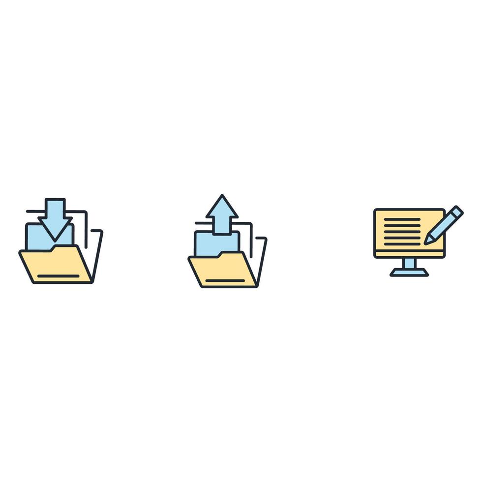 Cloud document access and sharing service icons  symbol vector elements for infographic web