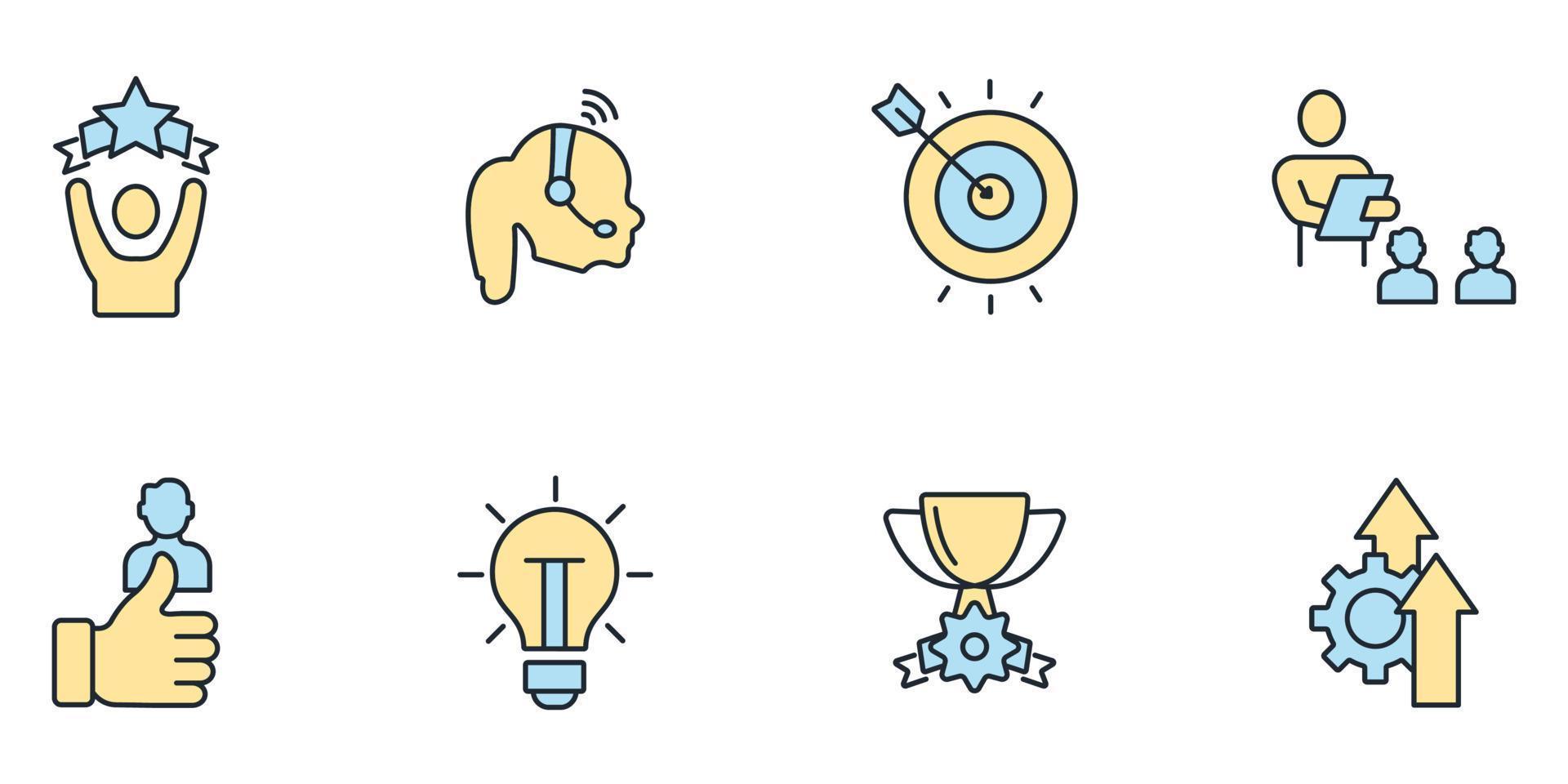 Coaching and Mentoring icons  symbol vector elements for infographic web