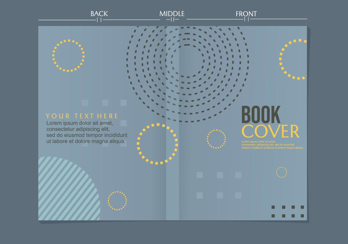set of geometric style pastel blue book cover designs. book design for school vector