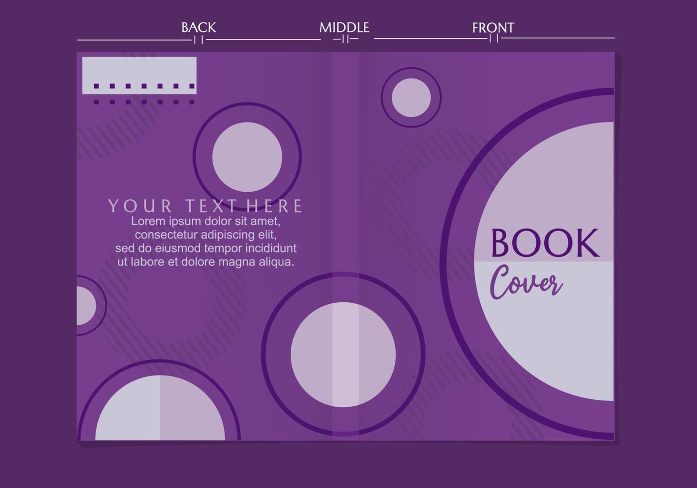 set of geometric style purple color book cover designs. background with circle elements. vector