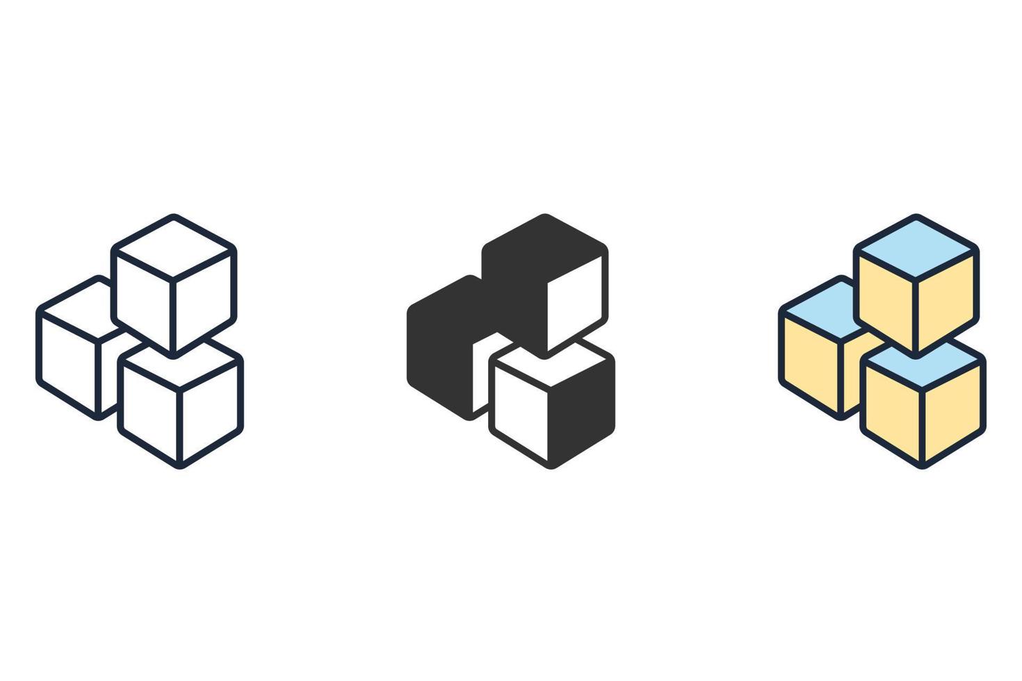 iconos de bloque símbolo elementos vectoriales para web infográfico vector