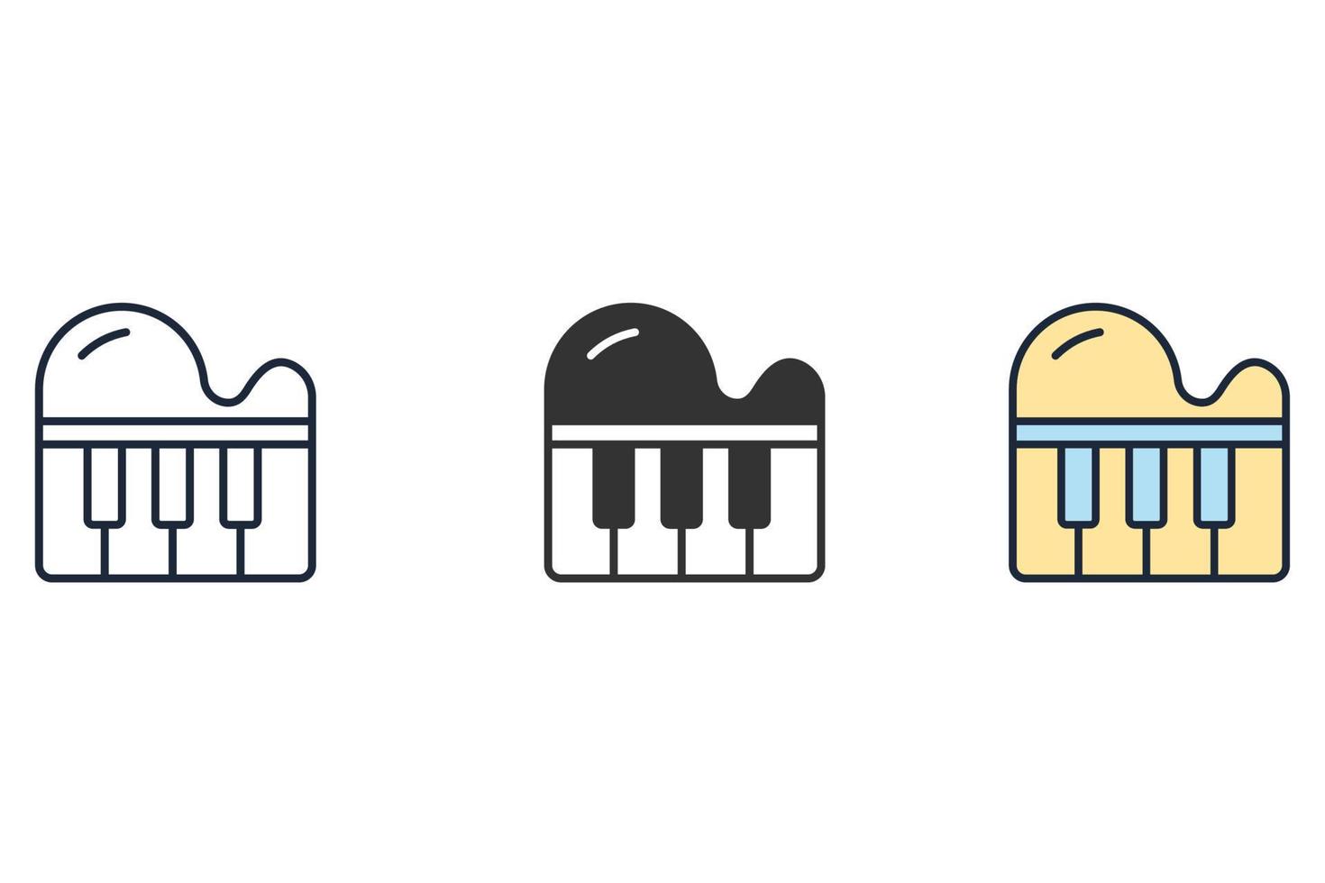 Piano icons  symbol vector elements for infographic web