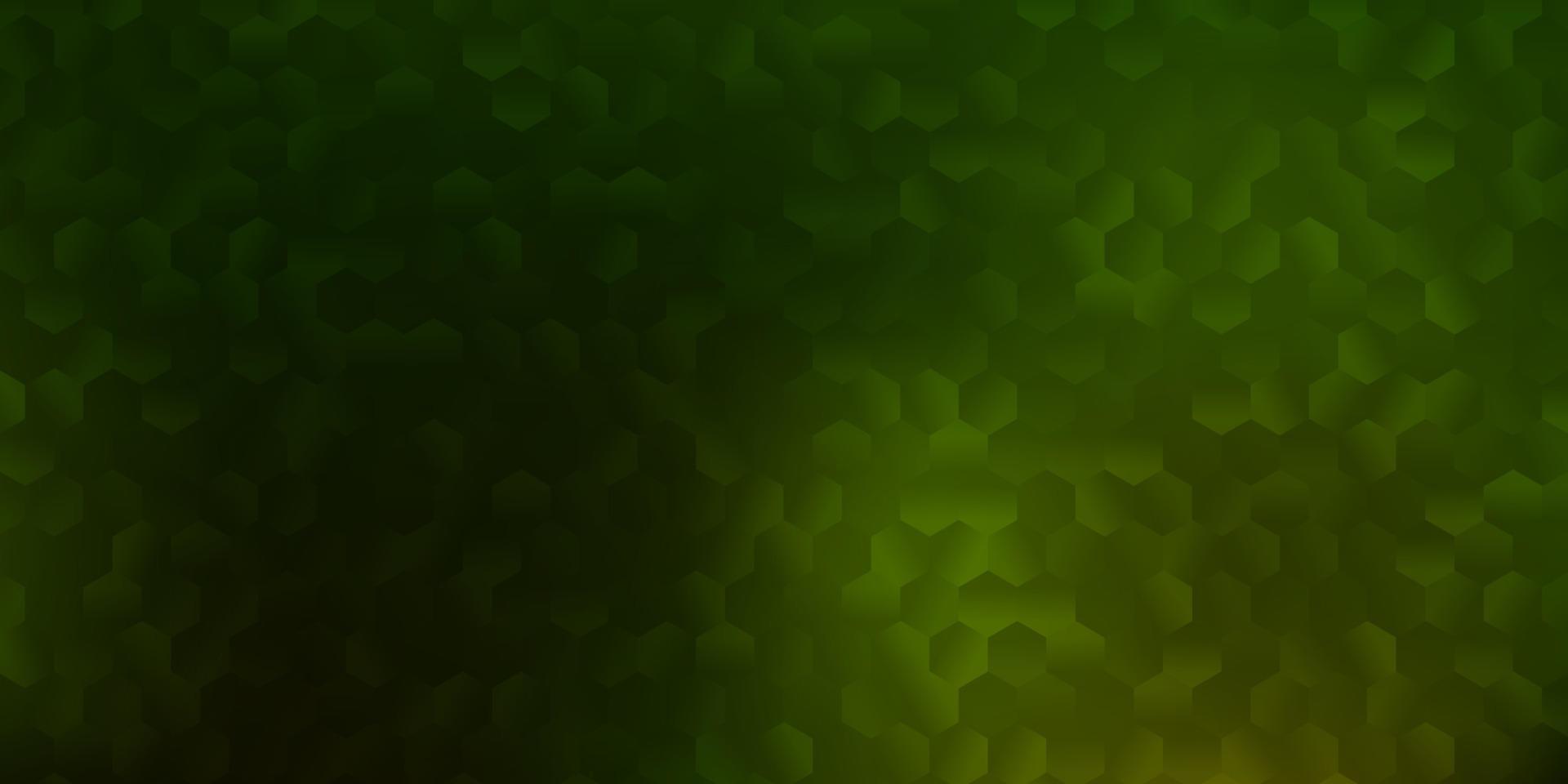 Dark green vector texture with colorful hexagons.