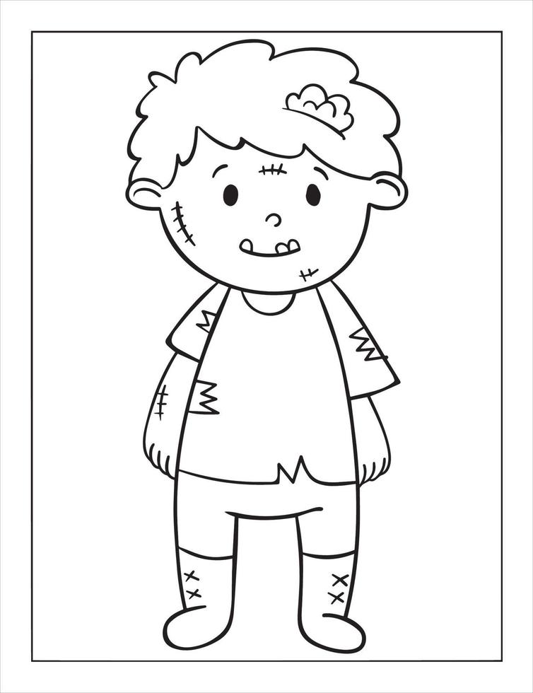 CUTE HALLOWEEN COLORING BOOK vector