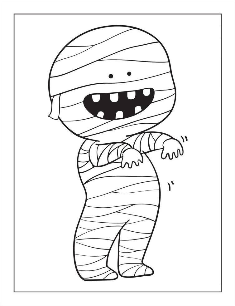 CUTE HALLOWEEN COLORING BOOK vector