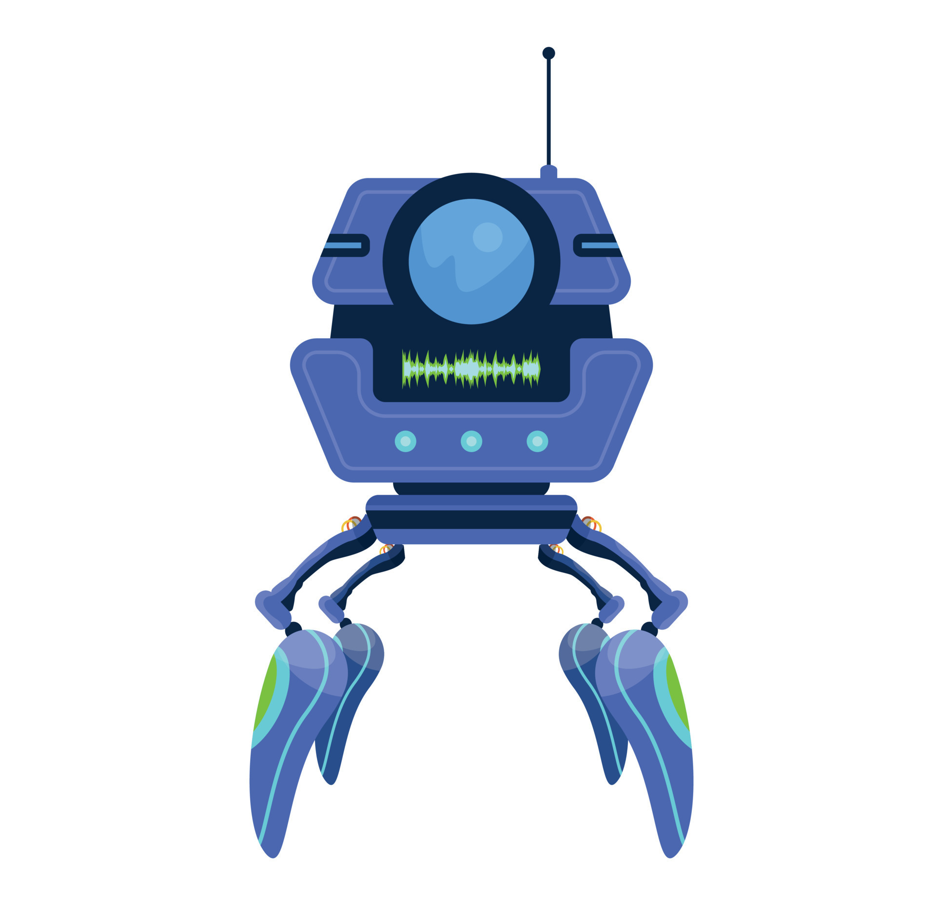 Cute robot isolated. Assistant android. Futuristic, fictional cyborg, artificial  intelligence. Alien, fantastic machine. Funny picture for kids. Flat vector  illustration. 11190232 Vector Art at Vecteezy