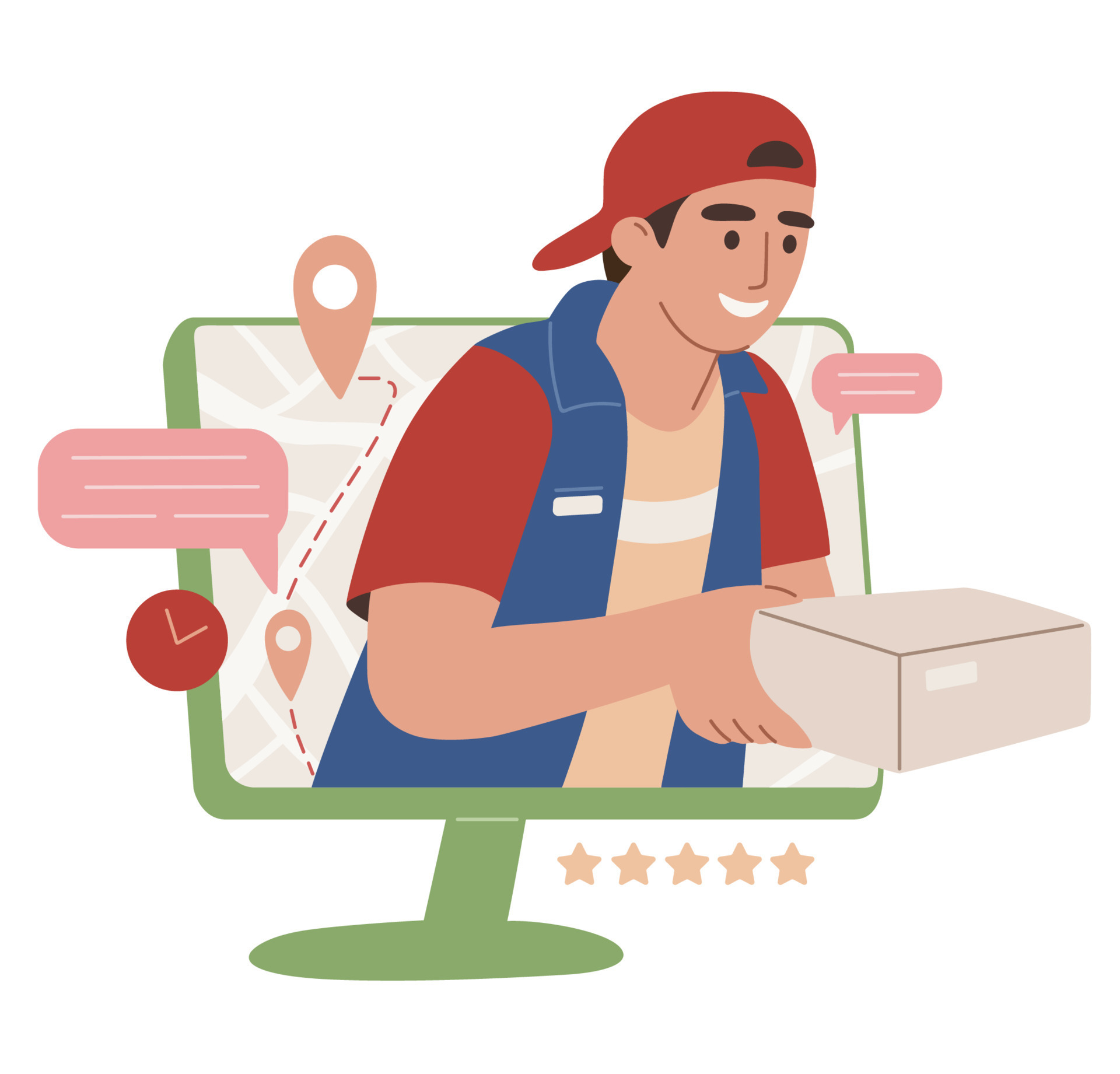 Online delivery concept. Delivery service. Courier service. Man with a
