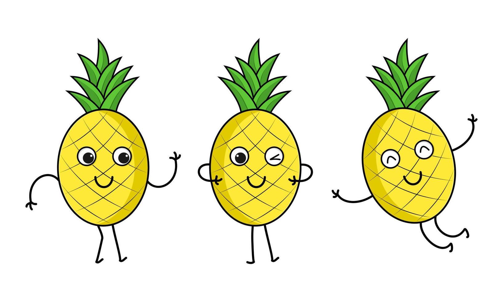 Pineapple cute character vector