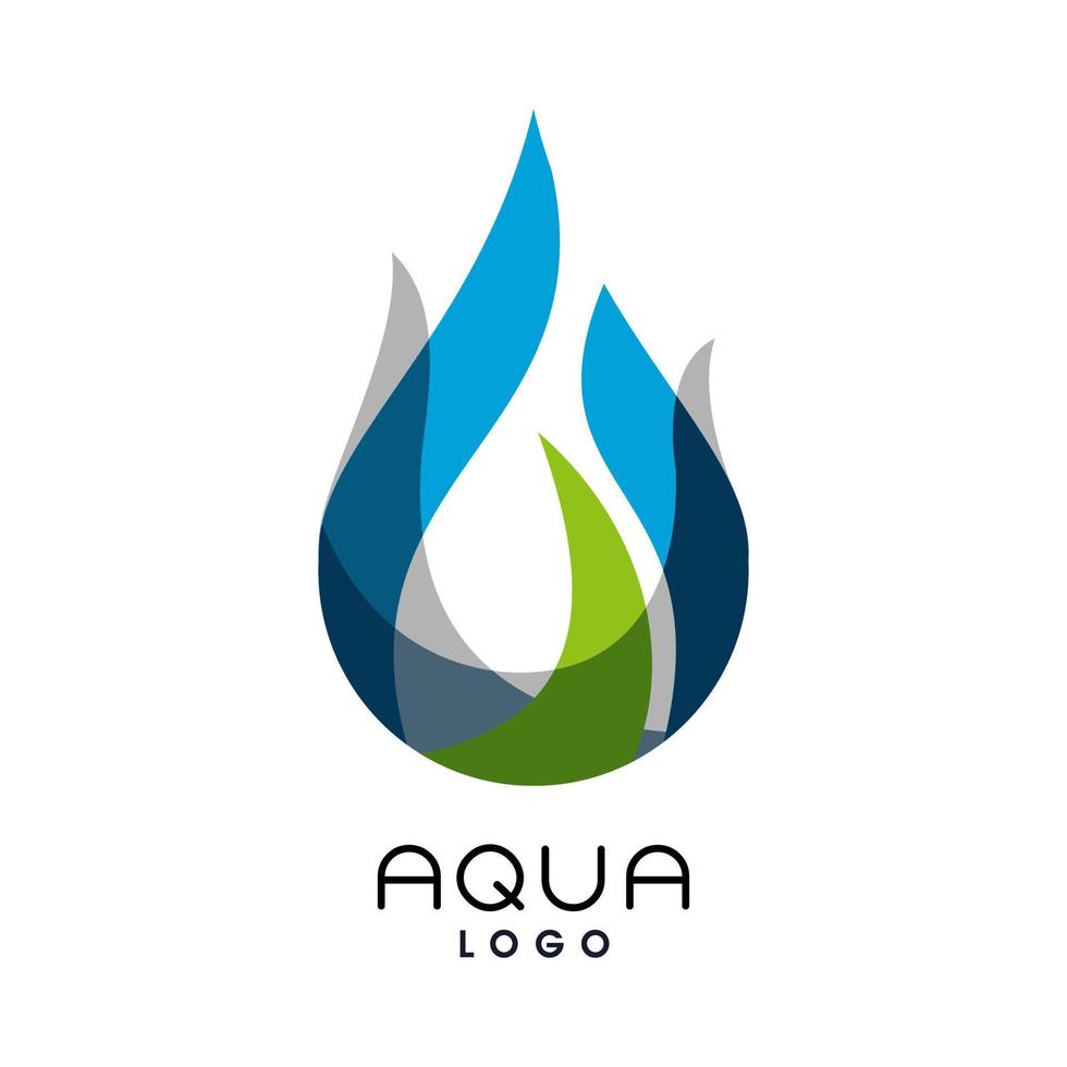 logotipo de agua abstracto único como ilustración de fuego vector