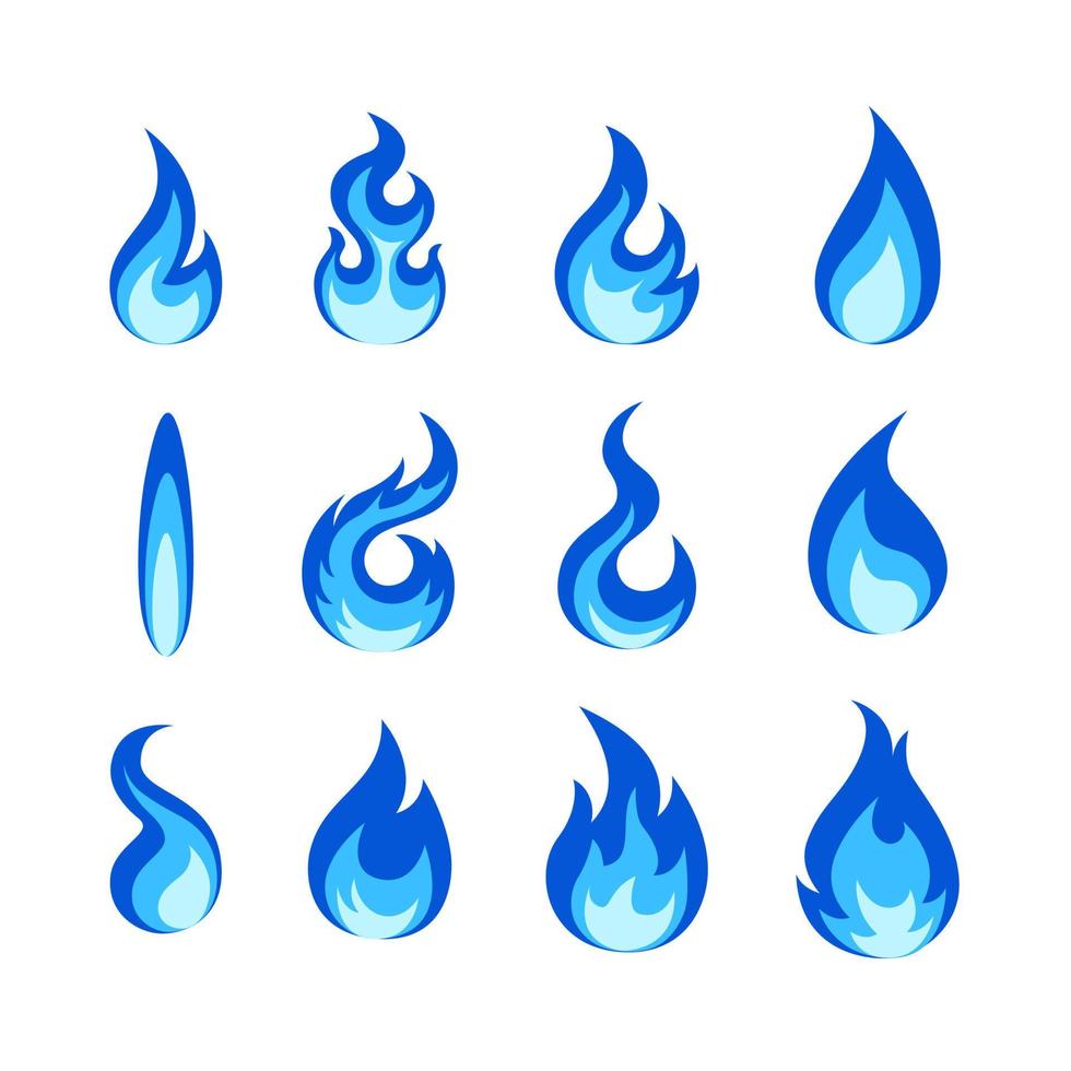 Set gas flames vector icons