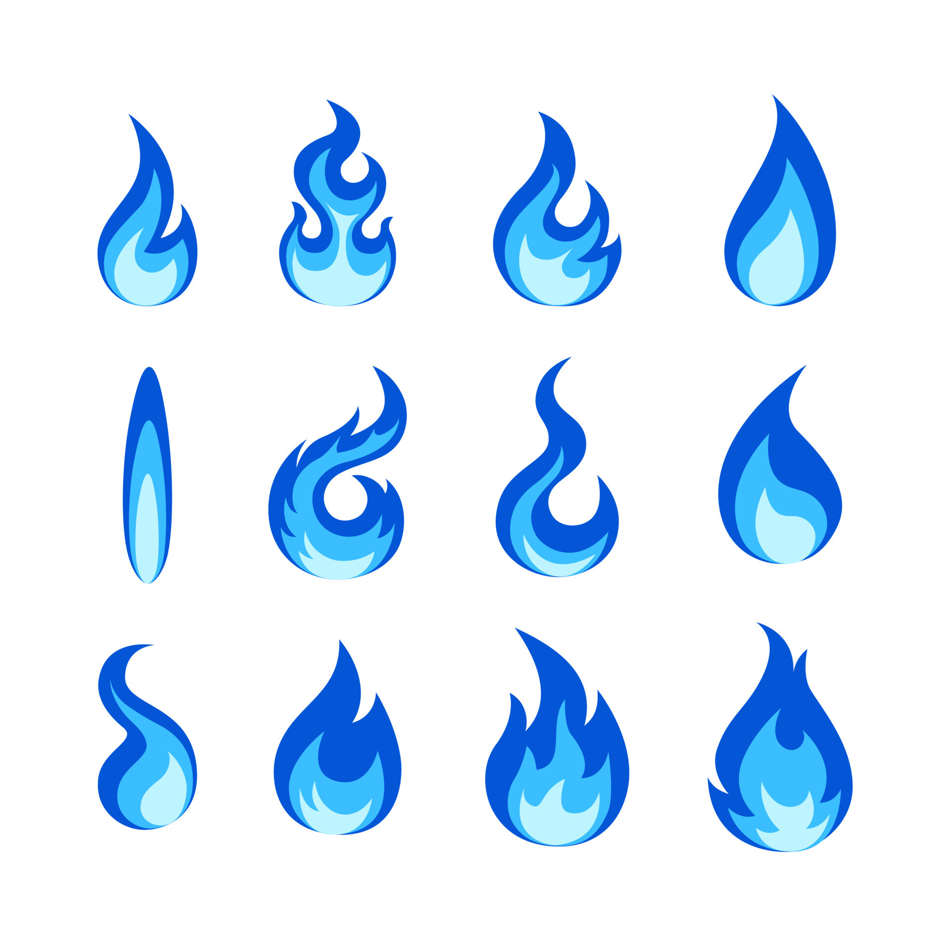 Set gas flames vector icons 11190413 Vector Art at Vecteezy