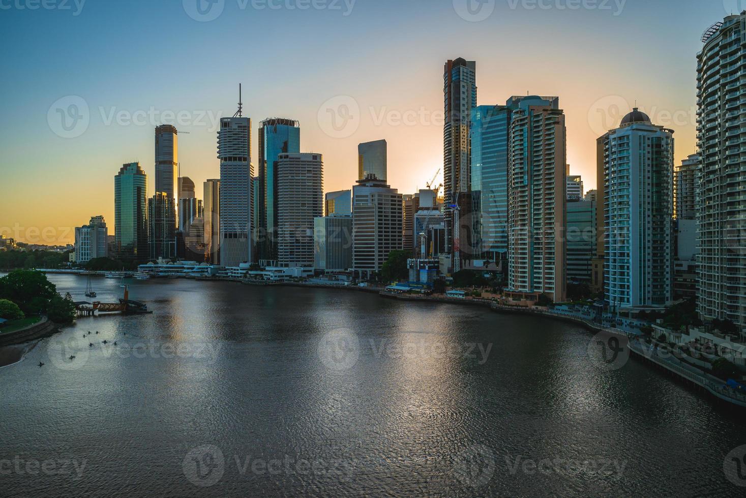 Brisbane skyline, capital of Queensland in Australia at dusk photo