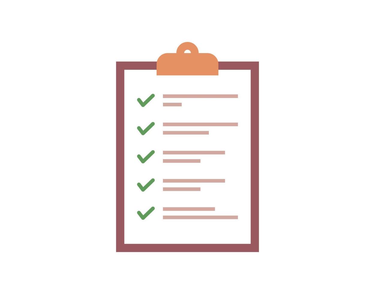 Checklist and check mark flat vector illustration.