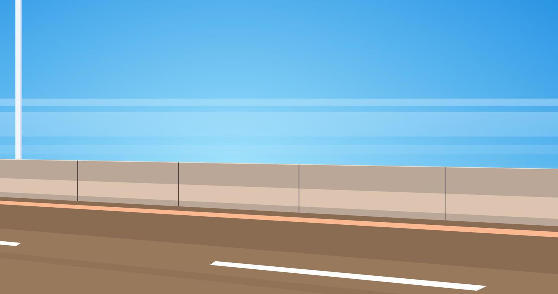 carretera asfaltada y estilo moderno ciudad carretera diseño al aire libre ilustración vectorial plana. vector