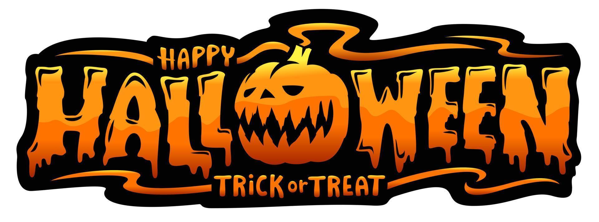 Happy Halloween Text Banner, Vector