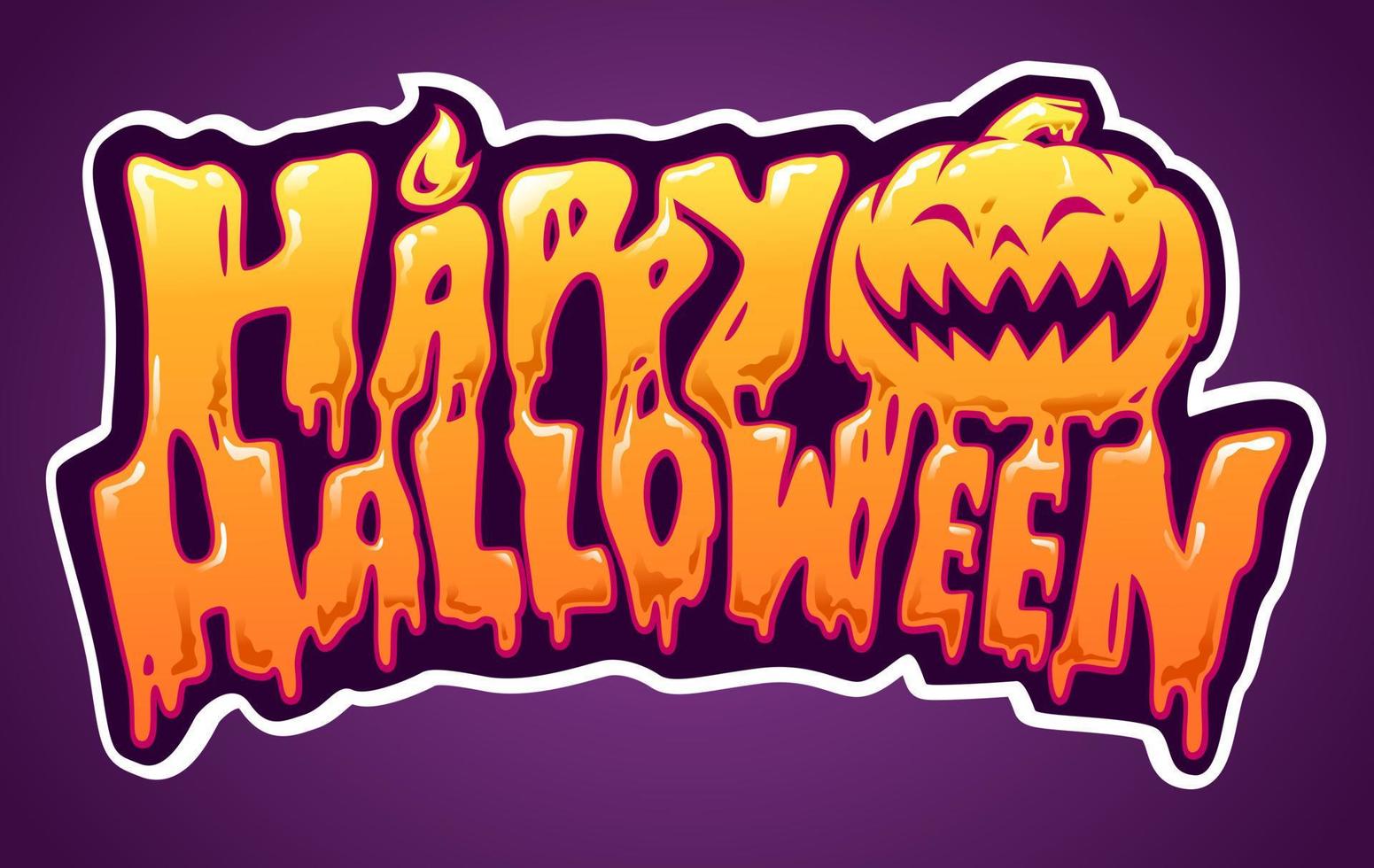 Happy Halloween Text Banner, Vector