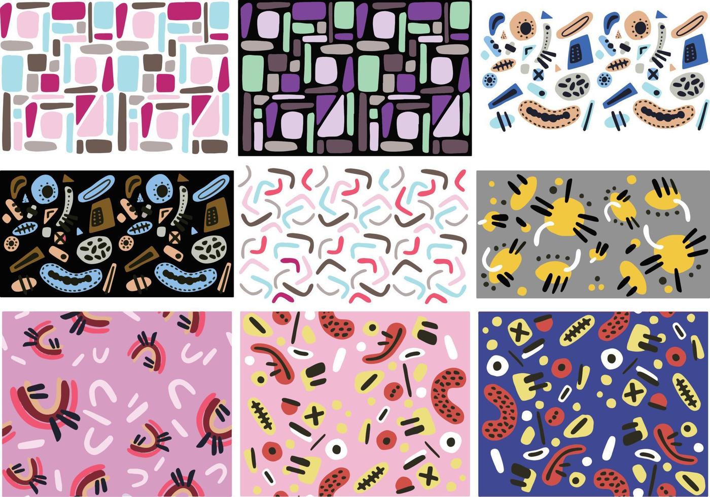 set seamless abstract geometric Vector ornament textile