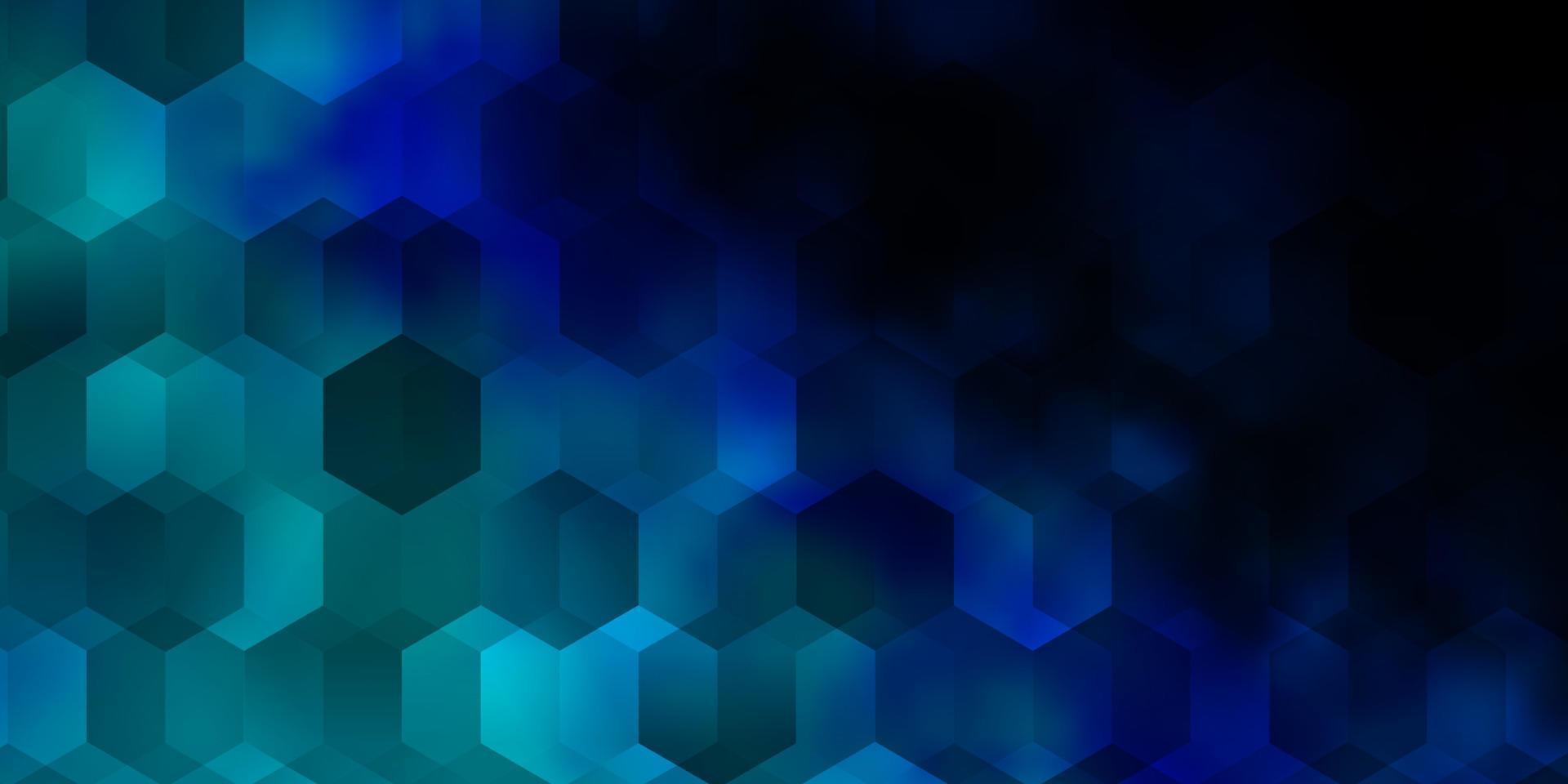 diseño de vector azul oscuro con formas hexagonales.