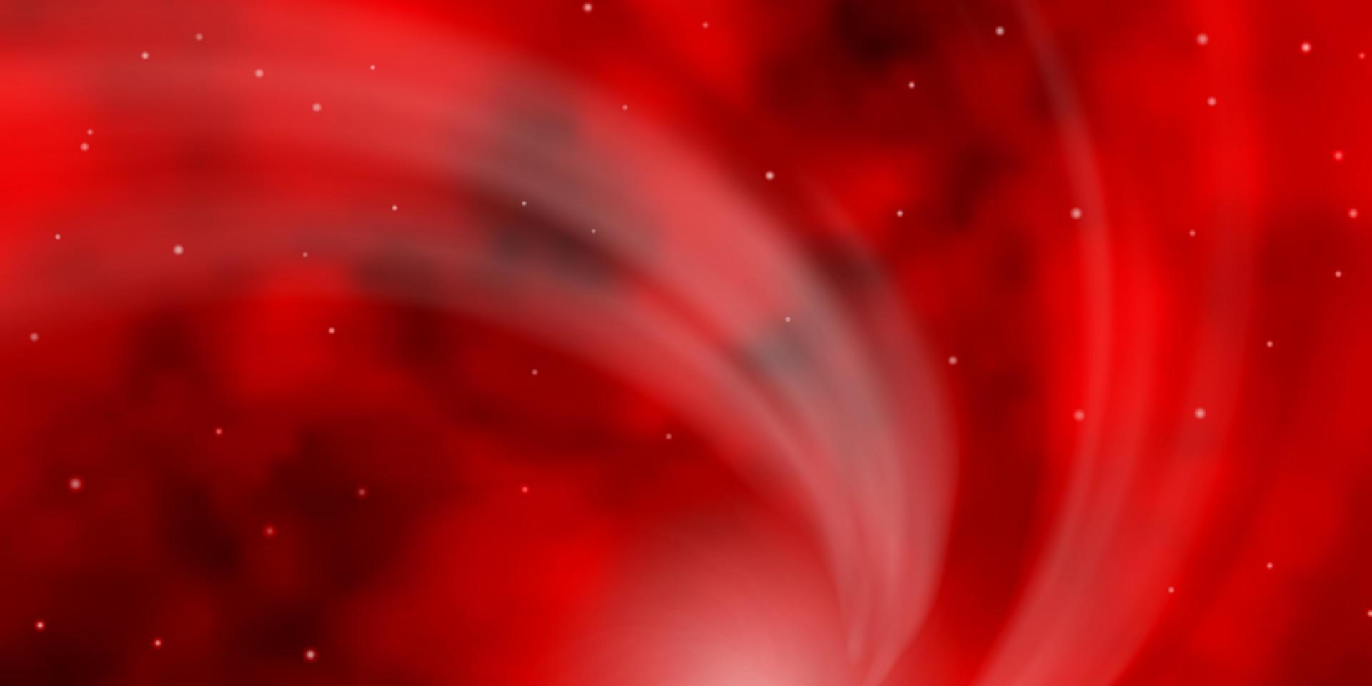 Fondo de vector rojo claro con estrellas de colores.