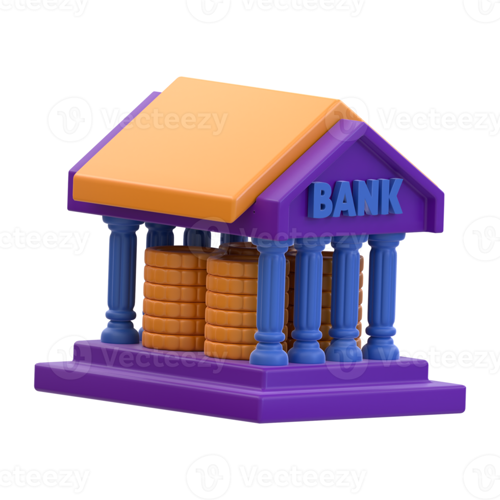 3d rendering Financial Institute icon png